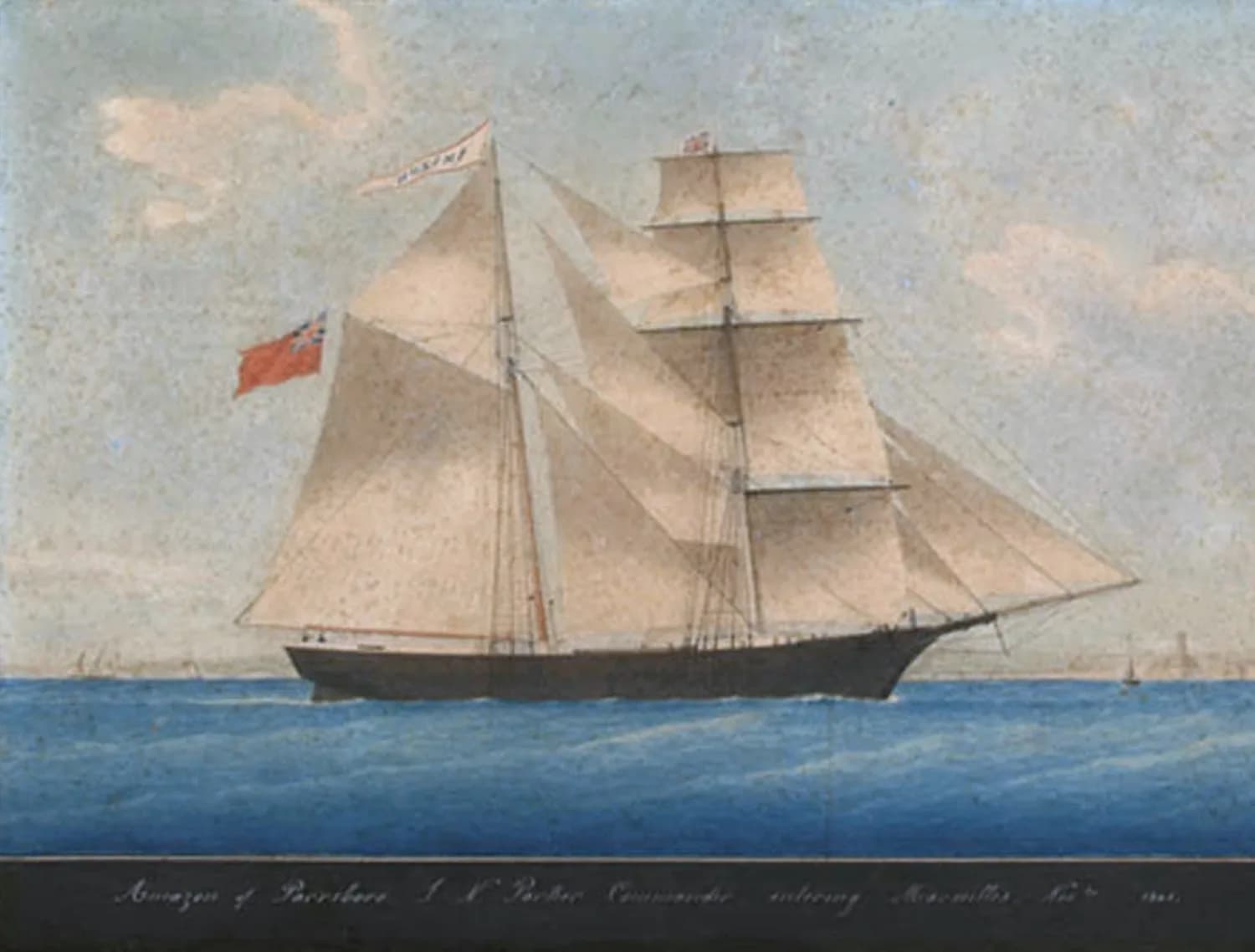 1861 ship portrait of Amazon, later Mary Celeste