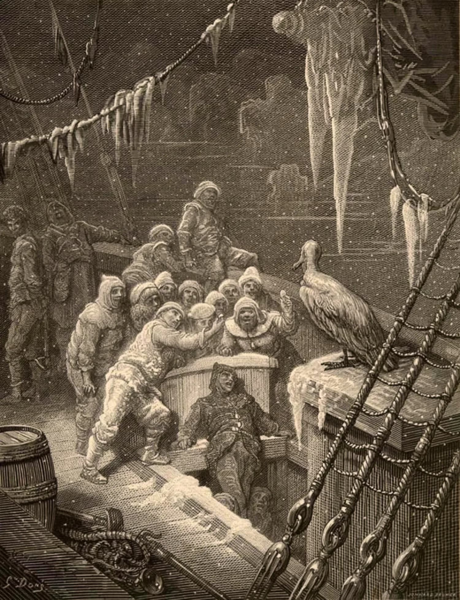 Gustave Doré's albatross illustration for The Ancient Mariner