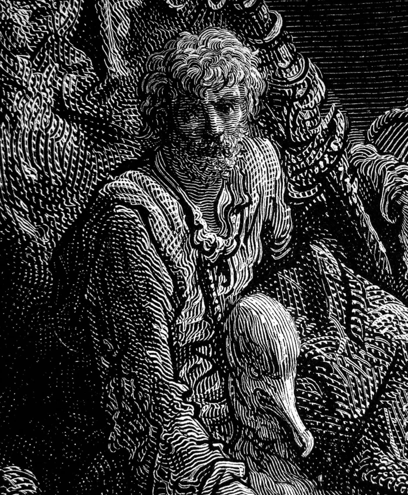 Gustave Doré's Ancient Mariner with the albatross around his neck